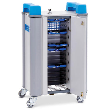 lapcabby tabcabby 16 horizontal compact | 16-device mobile ac charging trolley for tablets up to 12